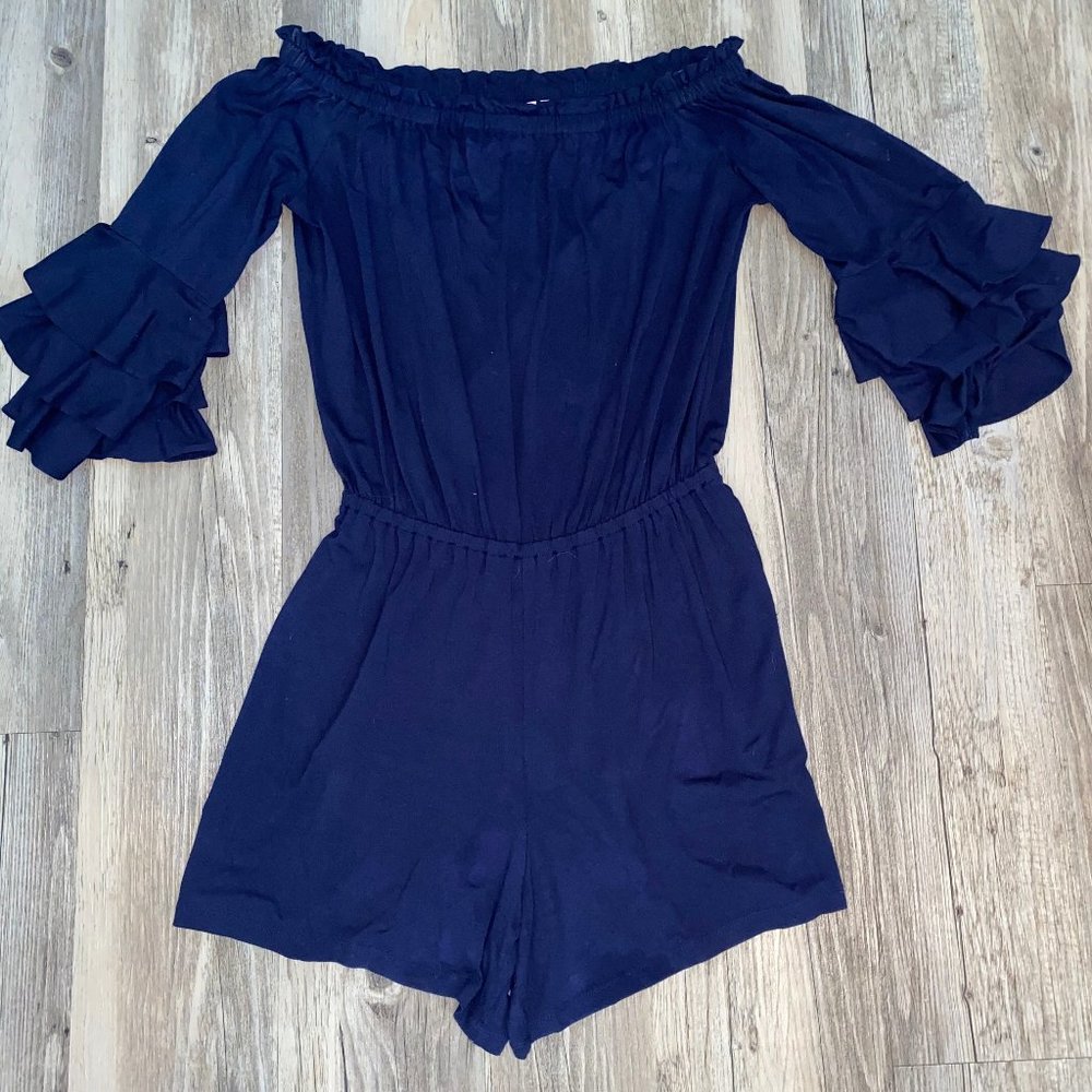 Lilly Pulitzer Navy Calla Romper. Size SMALL